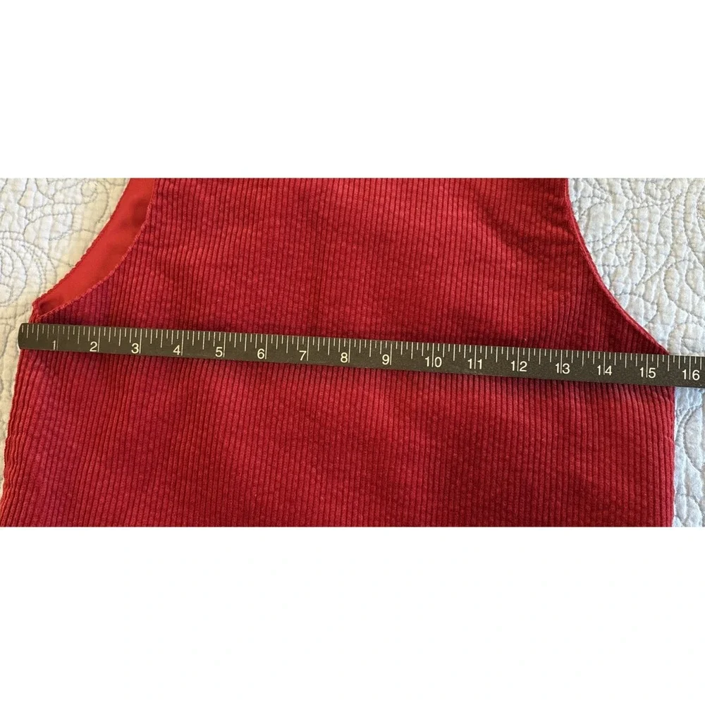 Laura Ashley Red Corduroy Jumper Dress Girls 9-10 Yrs Cotton USA Made Vintage